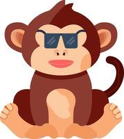 Cool Monkey with Sunglasses Icon vector