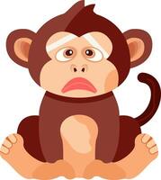 Sick Monkey with Thermometer vector