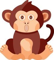 Shocked Monkey with Raised Eyebrows vector