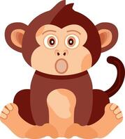 Surprised Monkey with Wide Eyes vector