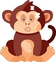 Sleeping Monkey on Pillow vector