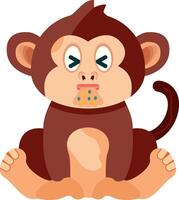 Vomiting Monkey Green Face vector