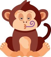 Party Monkey with Hat and Confetti vector