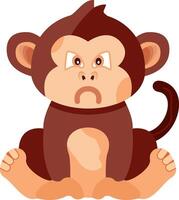Upset Monkey with Sad Eyes Icon vector