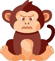 Crying Monkey with Tears Art vector