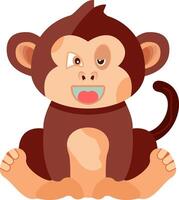 Naughty Monkey with Grin Icon vector