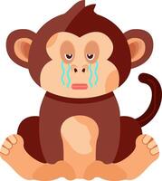 Loudly Crying Monkey Emoji vector