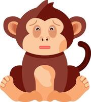 Pensive Monkey with Deep Thought Face vector