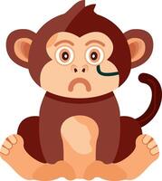 Detective Monkey with Hat and Glass vector