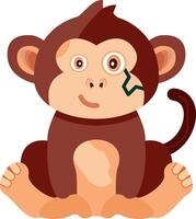 Monkey with Monocle Face Icon vector