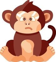 Monkey with Head Bandage Flat Icon vector
