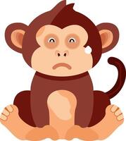 Monkey with Cold Sweat Nervous Icon vector