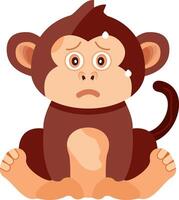 Anxious Monkey with Sweat Droplets vector
