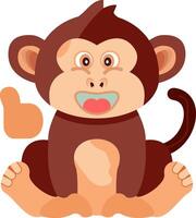 Sportive Monkey with Headband Icon vector