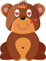 Smiling Bear with Heart Eyes vector