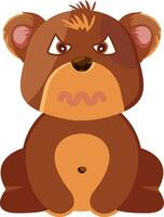 Disgusted Bear Flat Mood Icon Art vector