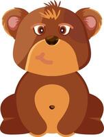 Wry Smiling Bear Flat Emoji Icon vector