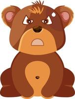 Sad but Relieved Bear Emoji vector