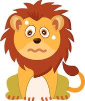 Nervous Lion Expression Emoji Style vector