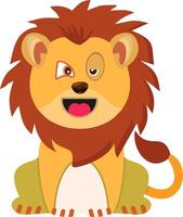Naughty Lion Cheeky Face Icon Art vector