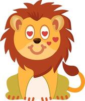 Lion Smiling With Heart Eyes Emoji vector