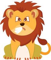 Sneezing Lion Expression Flat Art vector