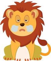 Steaming Lion Face Angry Expression vector