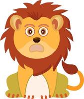 Fearful Lion Face Shocked Expression vector