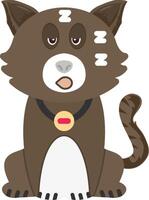 Sleeping Cat Peaceful Flat Art vector