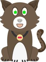 Starstruck Cat With Sparkle Eyes vector