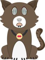 Dazed Cat Confused Emoji Design vector