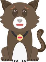 Pensive Cat Thoughtful Face vector