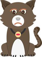 Unamused Cat Bored Flat Expression vector