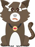 Cat With Head Bandage Icon vector