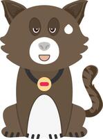 Relieved Cat With Smile Face vector