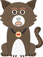 Fearful Cat Scared Flat Expression vector