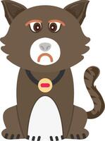 Pouting Cat Angry Expression Icon vector