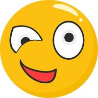 Wink Emoji Colorful Flat Icon vector