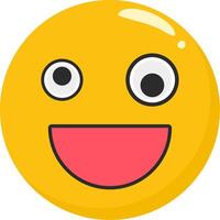 Crazy Face Emoji Colorful Flat Art vector