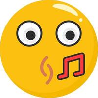 Whistle Face Emoji Design vector