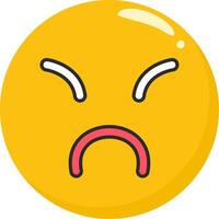 Upset Emoji Angry Face Flat Style vector