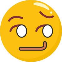 Smirk Face Emoji Colorful vector