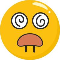 Dazed Emoji With Cloudy Eyes vector