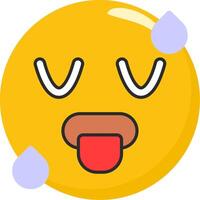 Hot Face Emoji With Red Skin vector