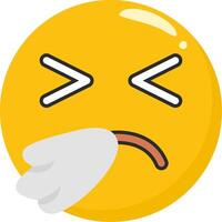 Sneezing Face Emoji With Tissue vector