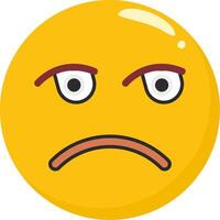 Unamused Face Emoji Flat vector