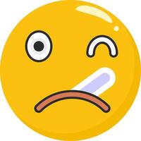 Thermometer Face Emoji Sick Icon vector