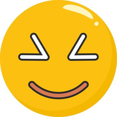 Cute Smiling Emoji Colorful Icon