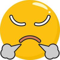 Steaming From Nose Emoji Cartoon vector