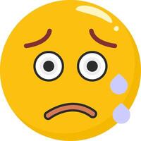 Anxious Face Emoji With Sweat Drop vector